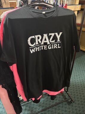 💐Black Graphic Tee "CRAZY WHITE GIRL"
